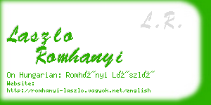 laszlo romhanyi business card